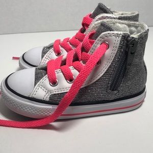 ⬇️$12⚡️Converse Silver/Pink Toddler (6)